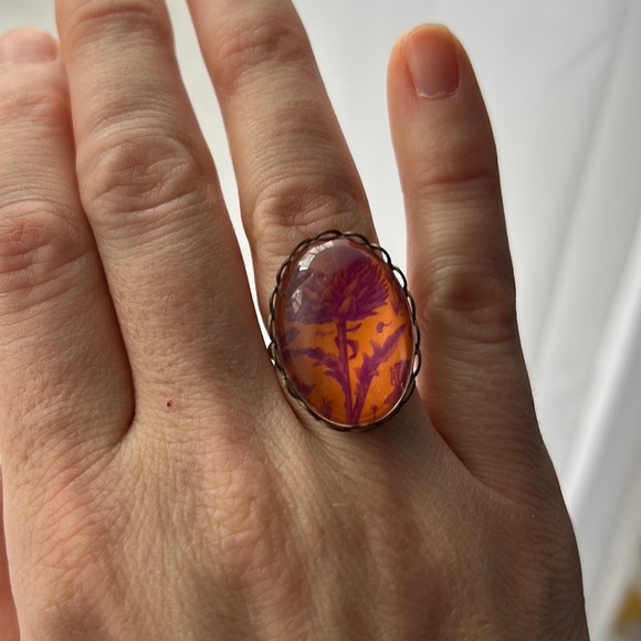 Jewelry - 𝅺Floral resin adjustable ring